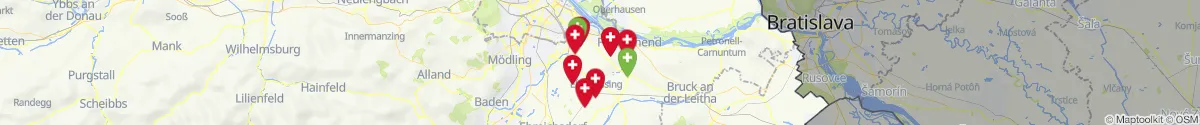 Kartenansicht für Apotheken-Notdienste in der Nähe von Klein-Neusiedl (Bruck an der Leitha, Niederösterreich)
